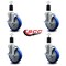 Service Caster 5'' Blue Poly Swivel 1-1/2'' Expanding Stem Caster Set with Brake, 4PK SCC-EX20S514-PPUB-BLUE-TLB-112-4 - alternate 2